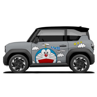 Tem 2 bên Sườn Xe Ô tô VF3 DOREMON, Team Decal Oto DORAEMON xanh