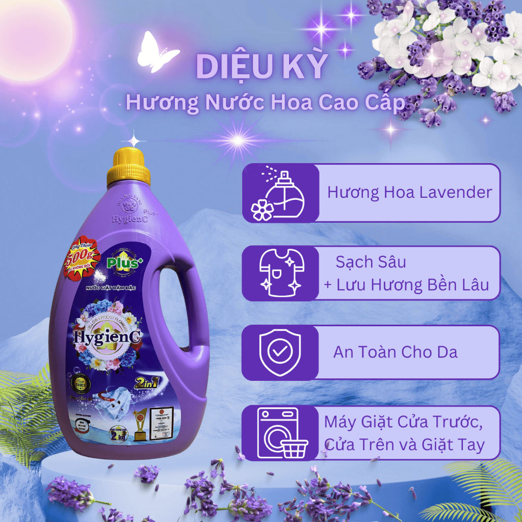 Ảnh Thùng 10 Can Nước Giặt Đậm Đặc HygienC Plus 2.5Kg/Can Hương Nước Hoa 4
