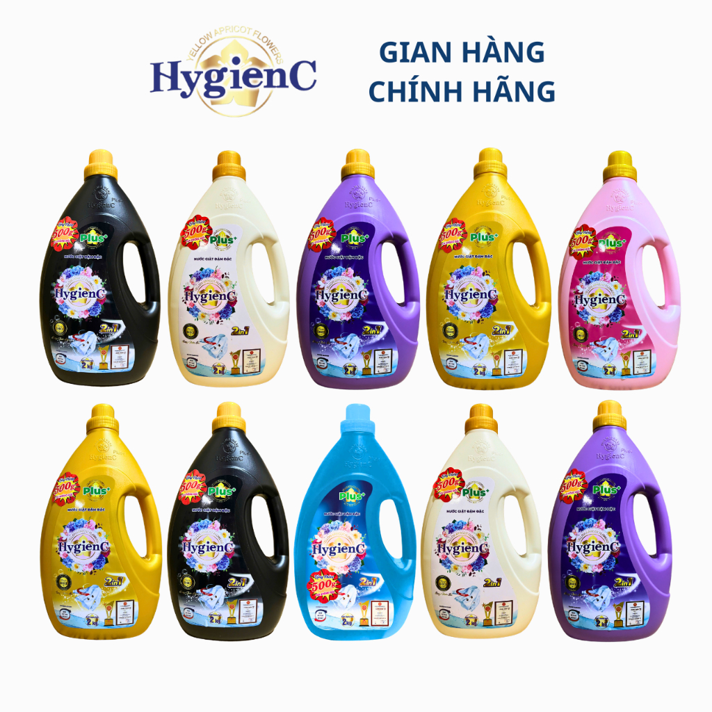 Ảnh Combo 3: 2 Can Nước Giặt Xả 2,5kg + 1 Túi Nước Giặt Xả 2,6kg HygienC Plus Đậm Đặc Hương Nước Hoa 3