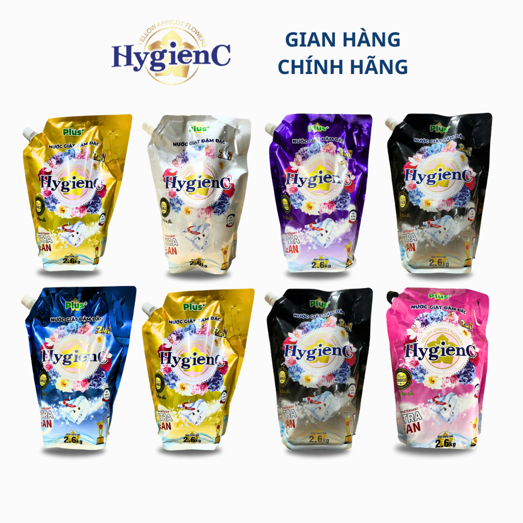 Ảnh Combo 3: 2 Can Nước Giặt Xả 2,5kg + 1 Túi Nước Giặt Xả 2,6kg HygienC Plus Đậm Đặc Hương Nước Hoa 4