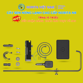 Cây sen tắm đứng cao cấp Norita N8 có hiển thị nhiệt độ và thời gian tắm viền full led chất liệu củ đồng BH 3 năm