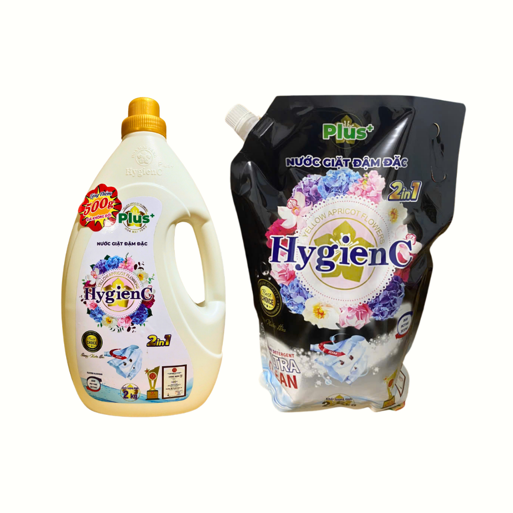 Ảnh Combo 2: 1 Can Giặt Xả 2,5kg và 1 Túi Giặt Xả 2,6kg HygienC Plus Đậm Đặc Hương Nước Hoa 2