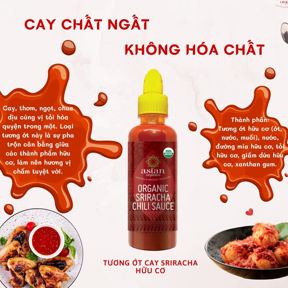 Tương ớt Sriracha hữu cơ Lumlum/ Asian Organics Chilli Sauce