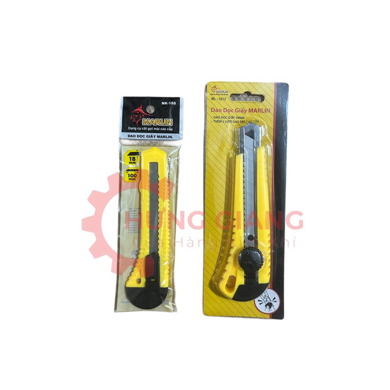 Dao Dọc Giấy Lớn MARLIN 3 Lưỡi 18mm Có Chốt Khoá Tự Động Dày Dặn
