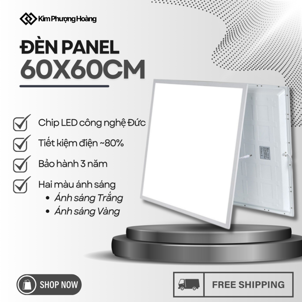 [KÈM NGUỒN]Đèn led Panel, Panel Vuông 600x600mm, đèn thả trần, Công ...