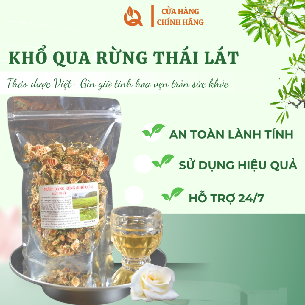 Khổ qua rừng thái lát - Trà khổ qua rừng hỗ trợ huyết áp cao, mỡ máu tiểu đường Hương vị thơm đắng thanh ngọt hậu
