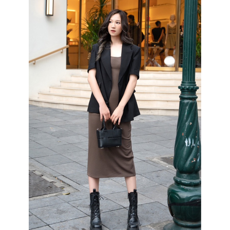 Váy thun 2 dây to ôm body dáng dài basic Đầm nữ ba lỗ xòe đi chơi mặc nhà chất thun gân trẻ trung ulzzang T613G