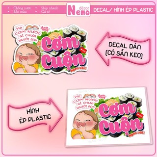 [CƠM CUỘN] Quỳnh Aka, Decal Dán, Hình Ép Plastic Capybara Trang Trí Quán Ăn, Cà Phê, Trà Sữa - Size A3, A4, A5.