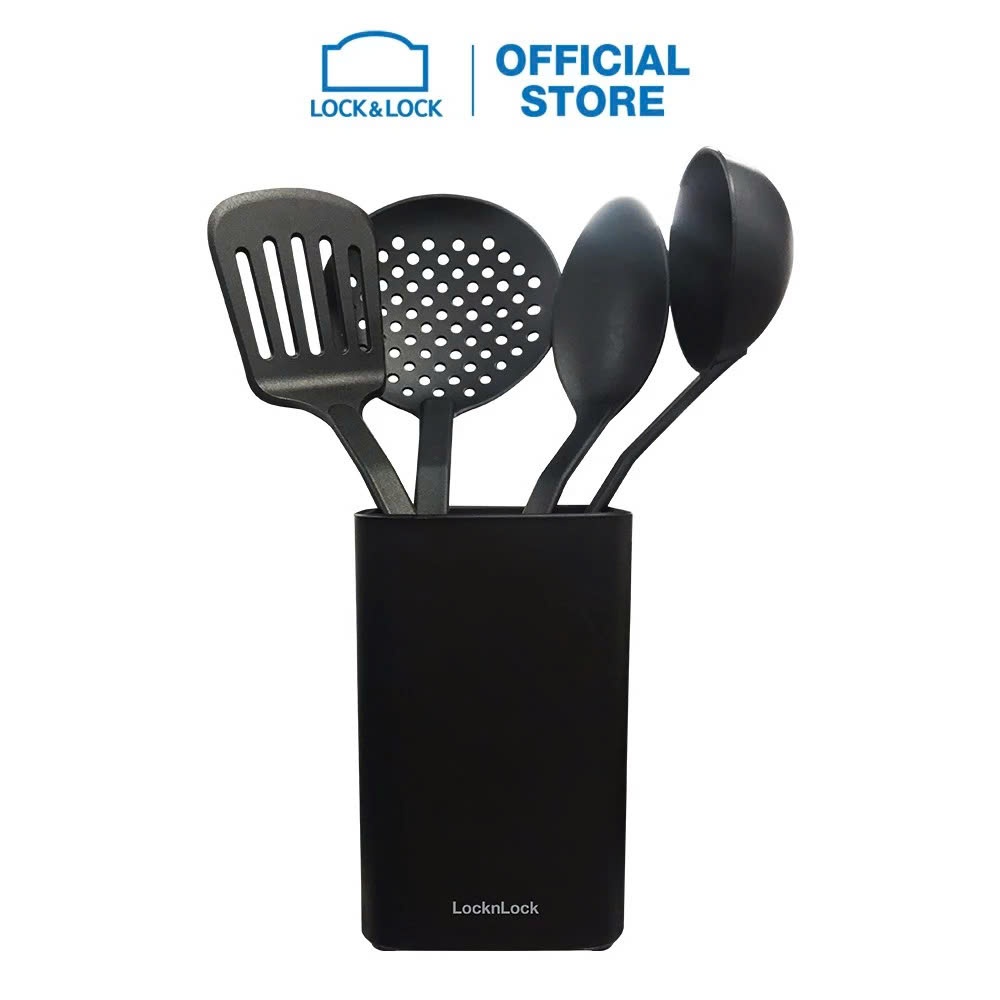 Bộ Dụng Cụ Nhà Bếp Bằng Nylon LocknLock Kitchen Tool CKT436S01, 5 Chi Tiết, Màu Xanh Dương - K-MALL