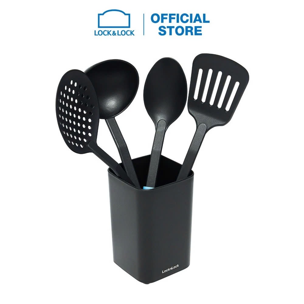 Bộ Dụng Cụ Nhà Bếp Bằng Nylon LocknLock Kitchen Tool CKT436S01, 5 Chi Tiết, Màu Xanh Dương - K-MALL