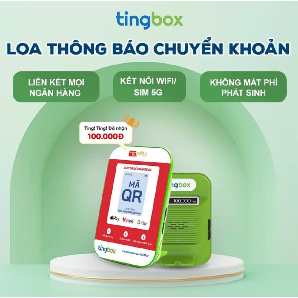 Loa thông báo giao dịch chuyển khoản TINGBOX- Chính hãng bảo hành 12 ...