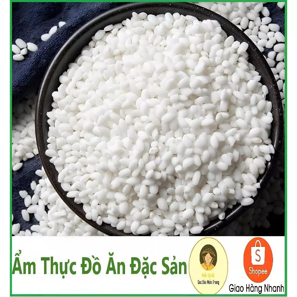 Gạo Nếp Cái 0,5Kg ( Nếp Bắc Hạt Tròn) - Cơm Nếp Thơm, Dẻo Nhiều - Ẩm Thực Đồ Ăn Đặc Sản