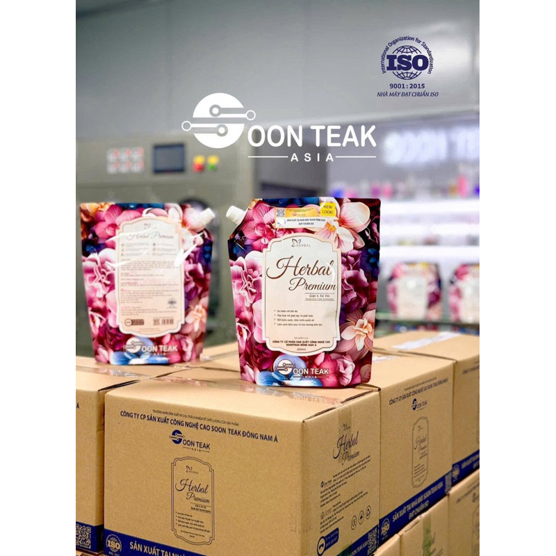Giá sỉ- Thùng 4 Túi 12 Lít Nước giặt Herbal Premium hương nước hoa AMIZIN