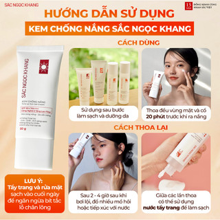Kem chống nắng nâng tông Sắc Ngọc Khang - Chống tia UV, ánh sáng xanh (Tuýp 50g)