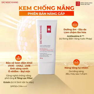 Kem chống nắng nâng tông Sắc Ngọc Khang - Chống tia UV, ánh sáng xanh (Tuýp 50g)