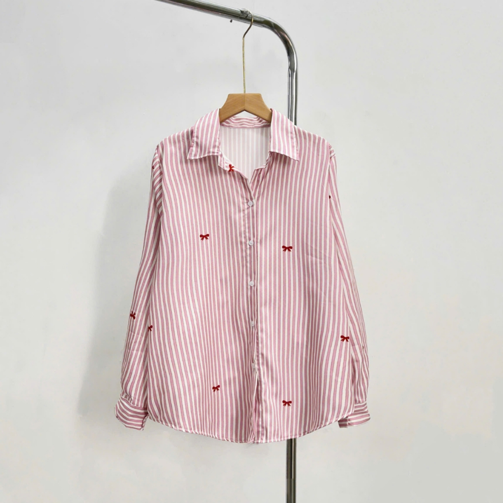 Ảnh Set Sơ Mi Quần Đùi Bigsize Nữ Áo Sơ Mi Nơ In Kèm Quần Short Năng Động Mùa Hè 50-95kg SET975 3