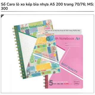 KLONG - Sổ Caro size A5 - Sổ Lò xo kép bìa màu 120 / 200 trang 70gsm - 100gsm Ô vuông 5mm 6mm; MS: 300 - 535 - 592 - 593