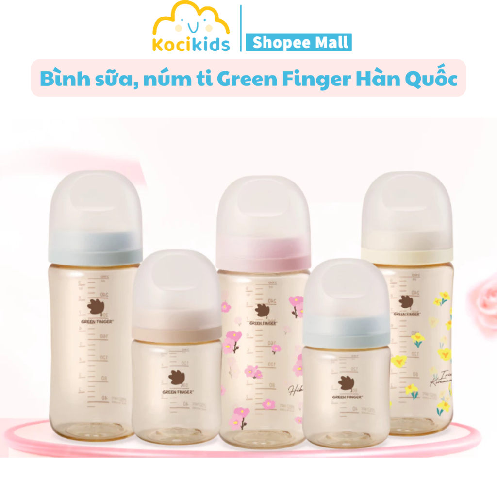 Bình sữa núm ti Green Finger Hàn Quốc chính hãng cho bé 160ml/280ml ...