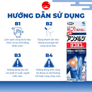Lăn Giảm Đau Nhức Xương Khớp Kobayashi Yokoyoko Giảm Đau Vai Gáy Đầu Gối Chân Tay 80ml