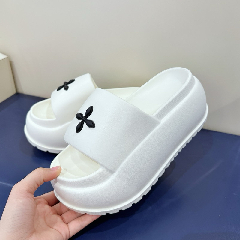 ( Loại 1 )Dép Bánh Mì Quai Ngang Nữ, Dép Bánh Mì Độn Đế 7cm phối hoa nhẹ nhàng, Đế Mền Êm Nhẹ tôn dáng của nhà jerystore