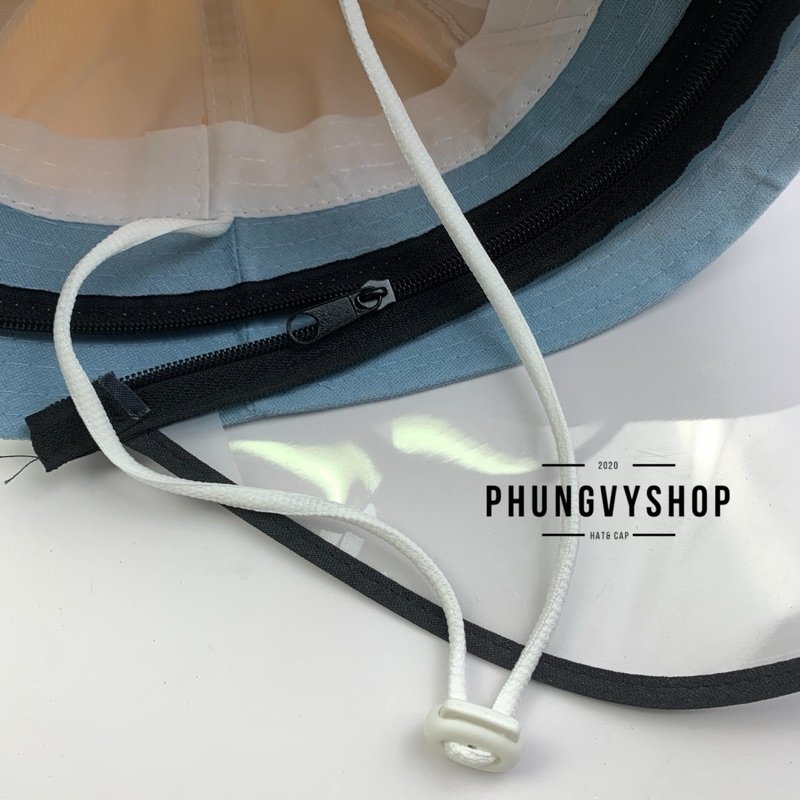 BÉ 2-5 Tuổi_Mũ chống giọt bắn chắn gió bụi mưa bucket tai bèo vành phungvyshop-nón / Bo "KIẾNG" GẤU BÔNG VÁ VÀNH/