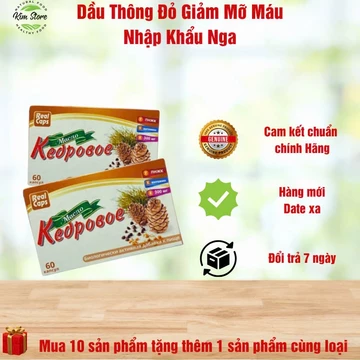 Tinh Dầu Thông Đỏ Nga Real Caps Cedar Oil 60 viên