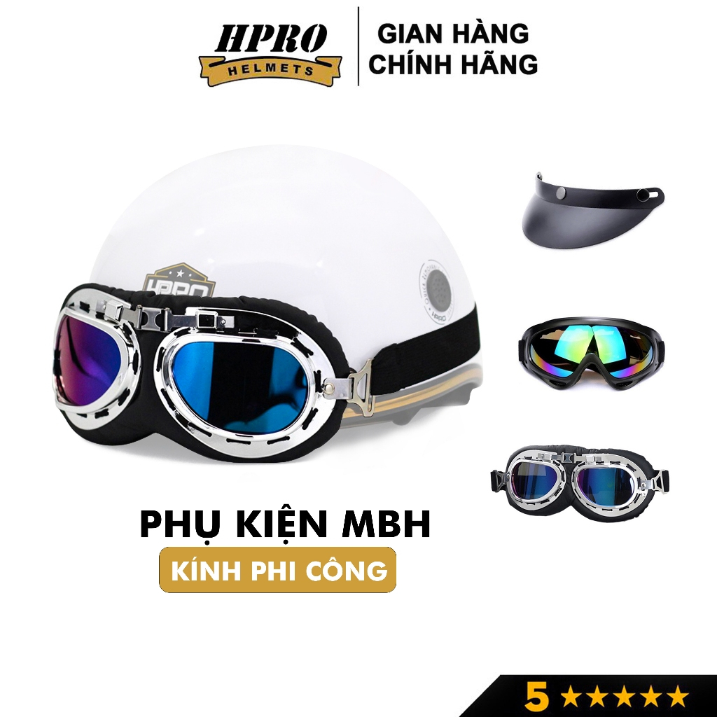 Ảnh Phụ kiện Kính Phi Công kính UV Hpro Helmet gắn mũ bảo hiểm 1/2 và 3/4 đi phượt trang trí mũ chắn gió bảo vệ mắt 1