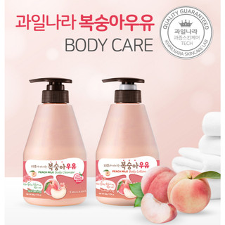 Sữa tắm và dưỡng thể sữa đào Kwailnara peach milk body 560g giúp dưỡng trắng,sáng da,sạch tế bàochết