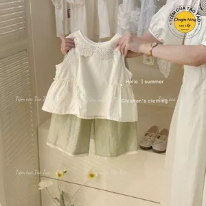 - Hàng quảng châu - Set bộ đồ gồm áo vs quần sang chảnh cho bé gái hàng quảng châu cao cấp từ 9-15kg