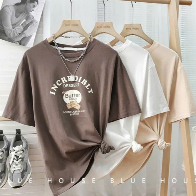 Áo thun nữ ngắn tay in hình cá tính JULY FASHION, Áo phông nữ dáng rộng chất Cotton dày dặn mềm mát mặc hè thoải mái