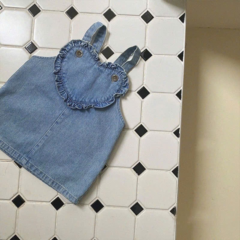(HÀNG CÓ SẴN) -QUẢNG CHÂU- Váy yếm vải bò mềm mại cover Hàn Quốc hàng quảng châu cho bé gái size 7-13kg