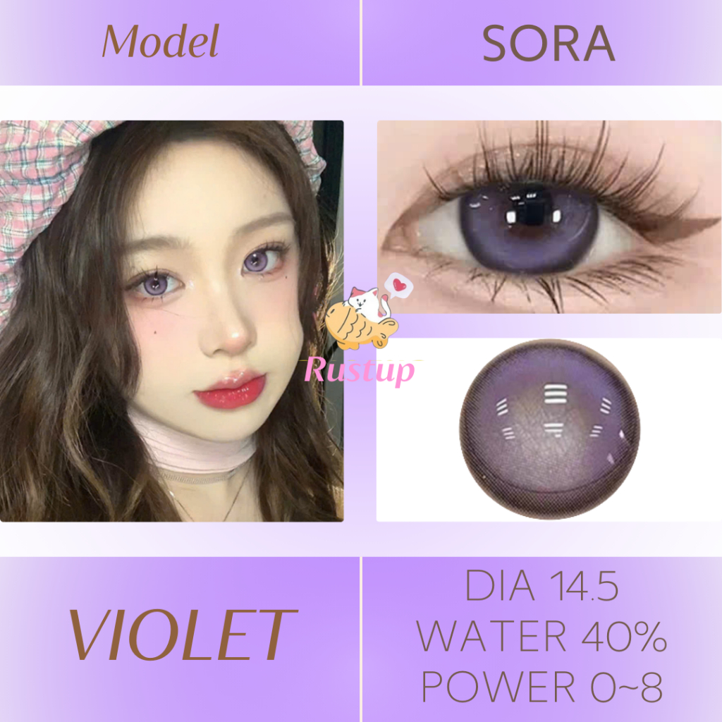 [CÓ SẴN] CONTACT LENS dòng SORA màu TÍM ~ Từ 0~>8 độ. | Shopee Việt Nam