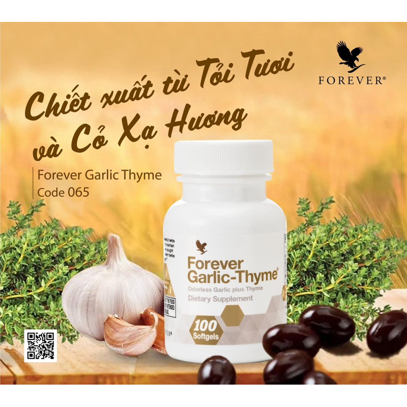 VIÊN TỎI ĐEN - Forever Garlic-Thyme 065Flp. Hỗ Trợ Tăng Cường Miễn Dịch, Cảm Cúm, Ho 100v/lọ