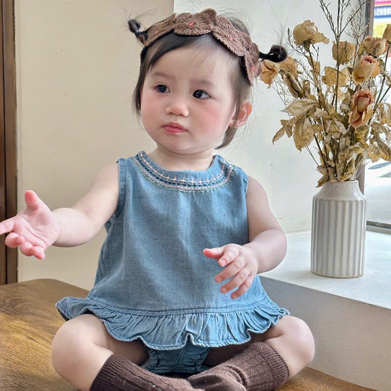 (HÀNG CÓ SẴN) hàng quảng châu- Set ba lỗ bò cover Hàn Quốc hàng quảng châu gồm quần + áo cho bé gái 5-13kg