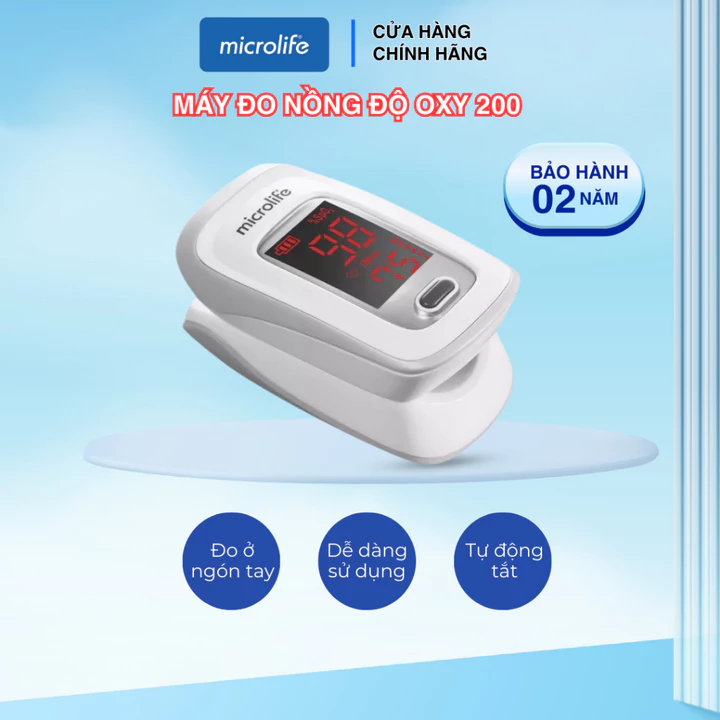 Máy đo nồng độ Oxy trong máu Microlife OXY 200 để đo nồng độ oxy trong máu và nhịp tim
