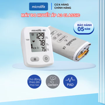 Máy đo huyết áp bắp tay MICROLIFE A2 Classic dễ sử dụng, nhỏ gọn, bảo hành 5 năm chính hãng