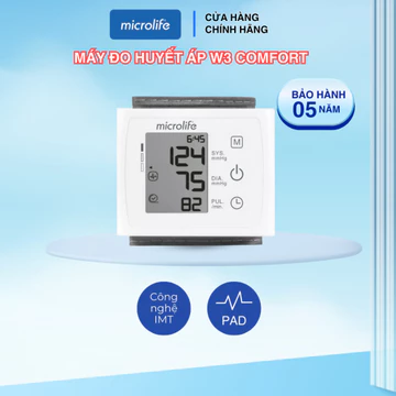 Máy đo huyết áp cổ tay Microlife W3 COMFORT ứng dụng công nghệ PAD cảnh báo rối loạn nhịp tim