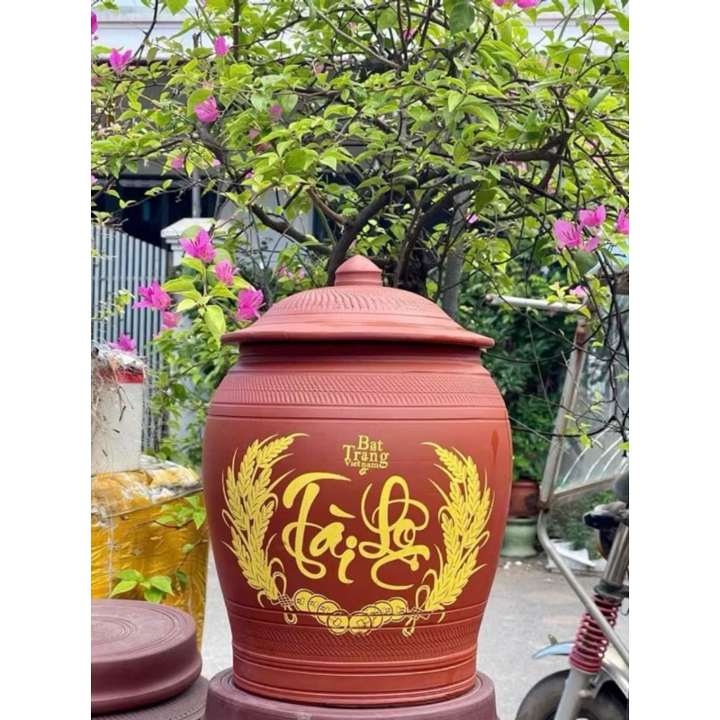 Hũ Đựng Gạo Tài Lộc, Chĩnh Gạo Tài Lộc, Chum Gốm Đựng Gạo Hút Phong Thuỷ Thủ Công Làng Nghề Bát Tràng