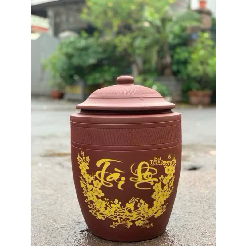 Hũ Đựng Gạo Tài Lộc, Chĩnh Gạo Tài Lộc, Chum Gốm Đựng Gạo Hút Phong Thuỷ Thủ Công Làng Nghề Bát Tràng
