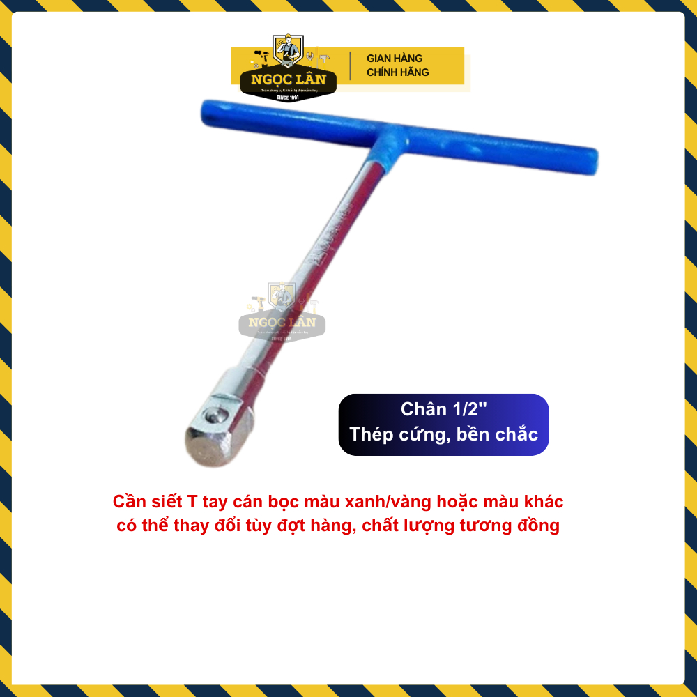[Tiết kiệm] Combo cần siết chữ T và bộ đầu tuýp 1/2" ngắn 8-19mm
