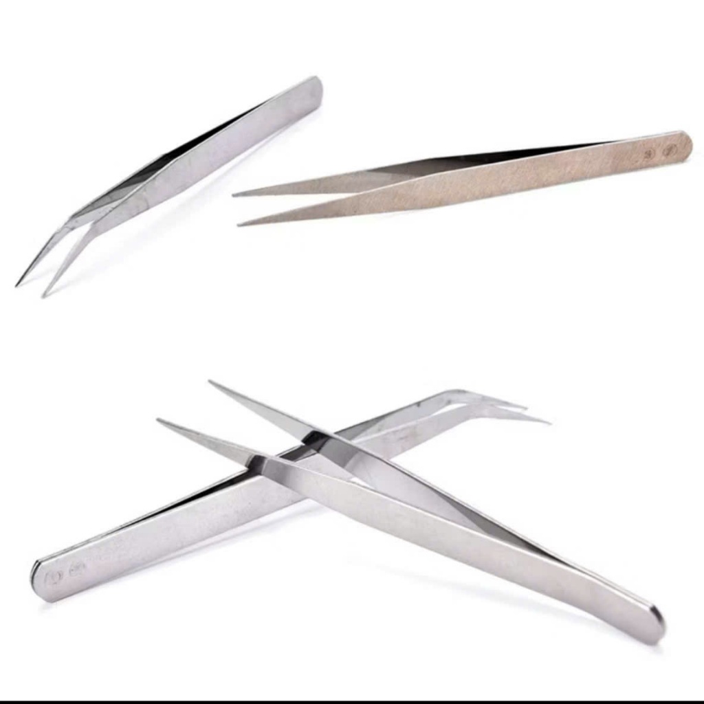 Nhíp gắp chỉ nhíp xỏ chỉ 2 cái, 5 cái bằng thép không gỉ hãng AKiTON cong và thẳng