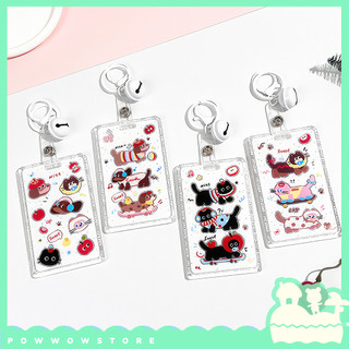 Bao Đựng Thẻ Nhân Viên Nhựa Mica Trong Suốt Phong Cách Hoạ Tiết Nhân Vật Hoạt Hình Hình Thú Animal Cat Dog Thú Vị Táo Đỏ