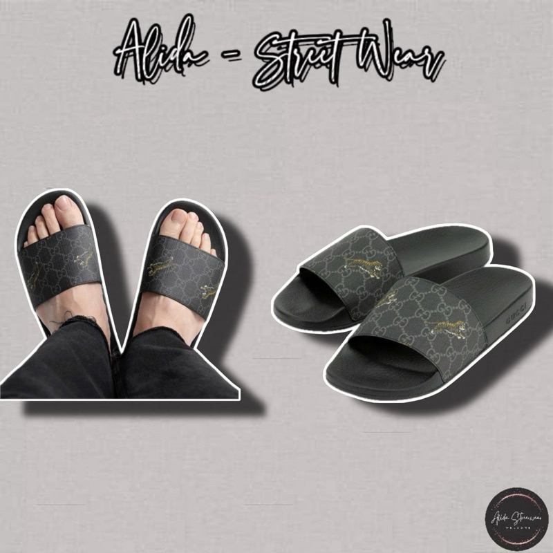 ⚡️[Hight Quality] Dép Lê Quai Ngang Gu11 Superem Slide Tiger - Điểm Nhấn Logo Phối Hổ Bay Cao Cấp Full Box Qccc Hottrend
