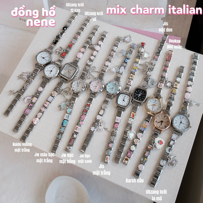 [❤️‍🔥TẶNG TÚI MÙ và HỘP BEST WISH] Đồng hồ jw mix charm italian (ĐƯỢC CHỌN❤️) khách nhắn để lựa charm-ko chọn đi random
