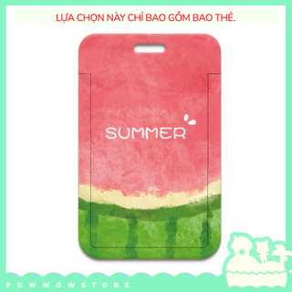 Bao Đựng Thẻ Nhân Viên Nhựa ABS Phong Cách Hoạ Tiết Summer Mùa Hè Melon Dưa Hấu Trái Cây Tươi Mát