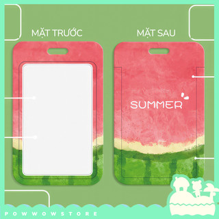 Bao Đựng Thẻ Nhân Viên Nhựa ABS Phong Cách Hoạ Tiết Summer Mùa Hè Melon Dưa Hấu Trái Cây Tươi Mát