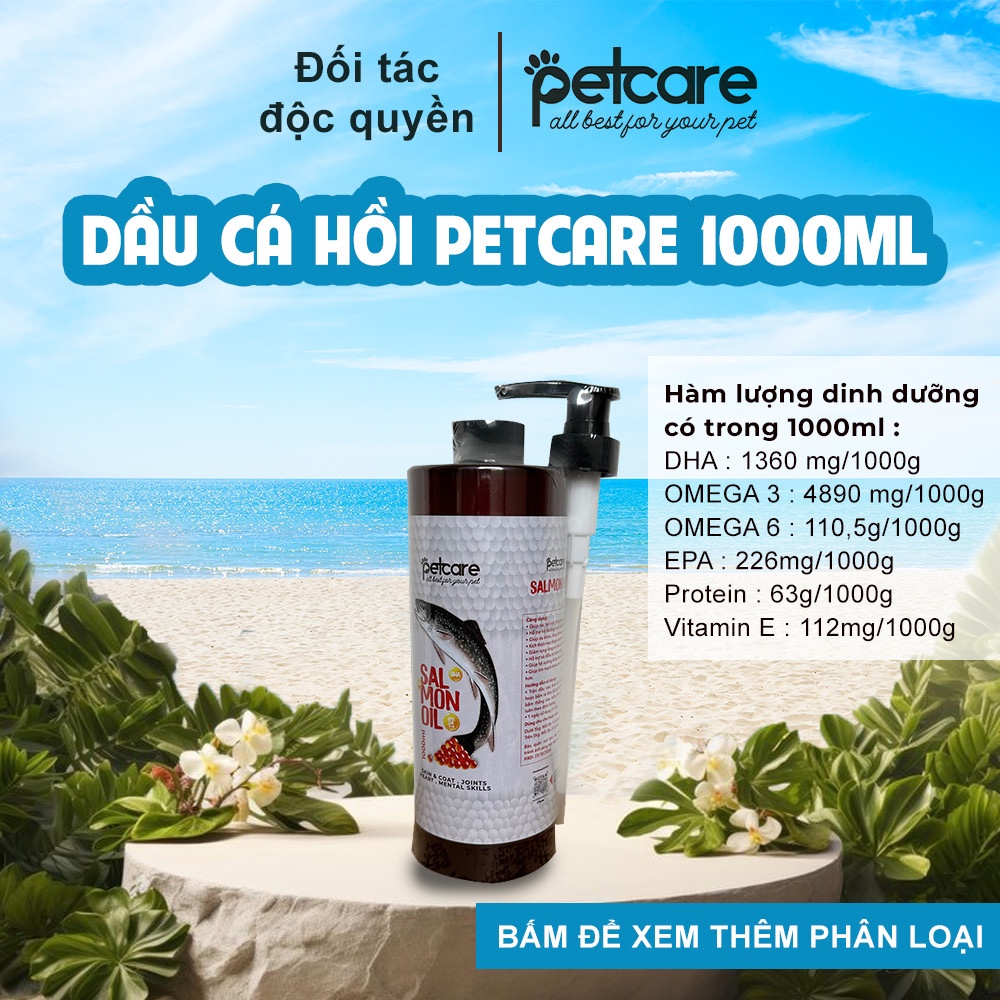 Dầu Cá Hồi PetCare 300ml,500ml,1000ml