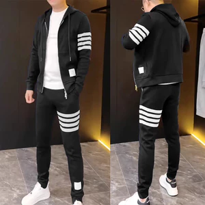 Bộ Đồ Nam Thu Đông cổ tròn tay dài bốn màu Bộ Thể Thao Nam chất liệu nỉ ,bộ phối sọc dài - DTB K1