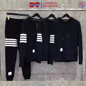 Bộ Nỉ , Bộ B,ốn Sọc Viền Tay đen phối trắng Chất Nỉ Dày Dặn Trẻ Trung - DTB k1