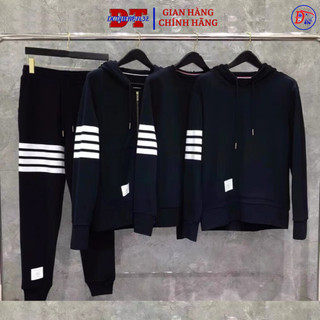 Bộ Nỉ , Bộ B,ốn Sọc Viền Tay đen phối trắng Chất Nỉ Dày Dặn Trẻ Trung - DTB k1